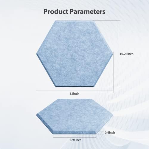 12 Pack Hexagon Acoustic Panels Self Adhesive Sound Proof Foam - Image 6
