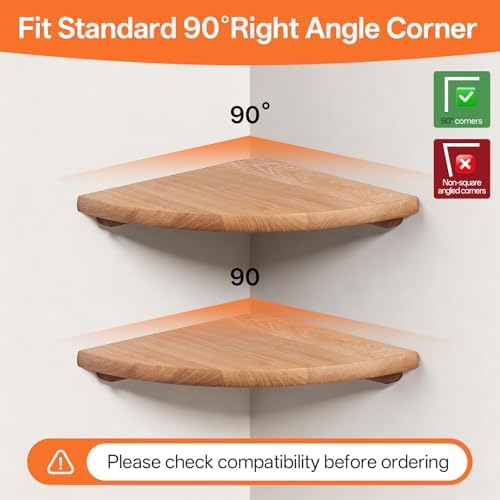 Corner Floating Shelf 16inch Solid Oak Wood Floating Corner Shelf - Image 6