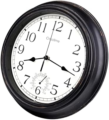 12 Inch Retro Indoor Outdoor Clocks Waterproof by CrosstimeWallClockPracticalElegant