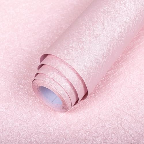 Pink Wallpaper Embossed Silk Self Adhesive Peel and Stick Contact Paper by Abyssaly