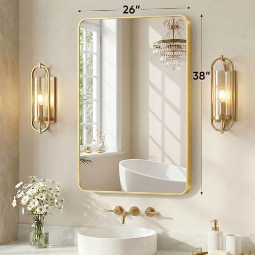 Sweetcrispy Bathroom Wall Mirror, Vanity Mirrors, 26x38 Inch - Image 2