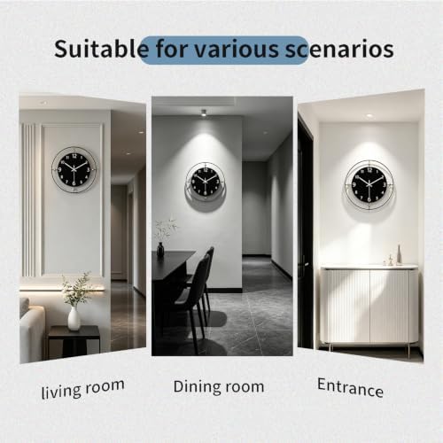 Dankeit Modern Silent Wall Clock 16Inch Black Clock - Image 4