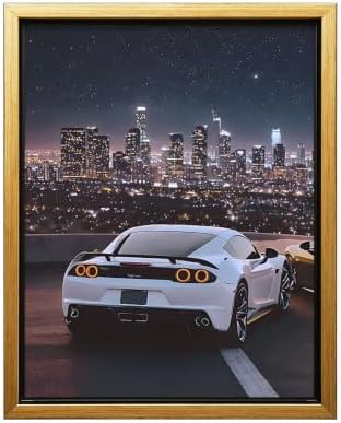 InkFlow Posters City Skyline Sports Car Canvas Poster by InkFlowPosters