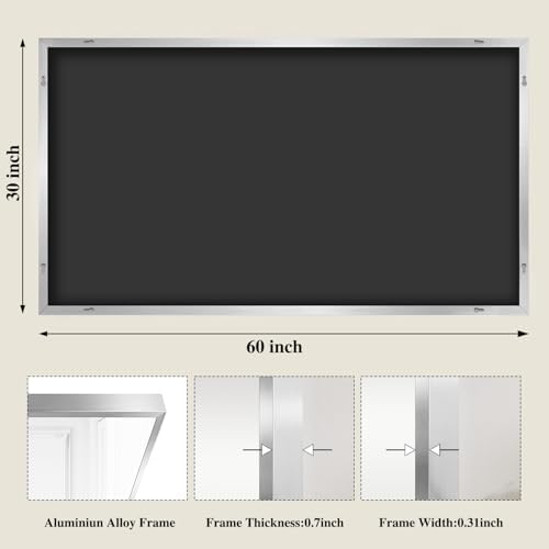 Koonmi Silver Rectangle Wall Mirror, 30x60 Inch Bathroom Mirror, Aluminum Frame - Image 2