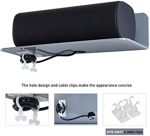 OAPRIRE Acrylic Floating Wall Shelves Gray, No Drill, 9 Inch 2 Pack - Image 5