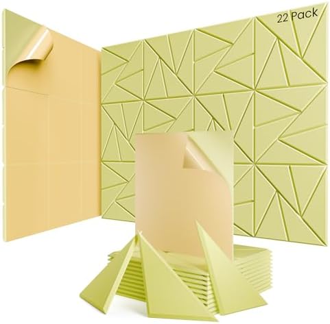 22 Pack Self-Adhesive Acoustic Panels, Sound Proof Foam Panels by ROOME