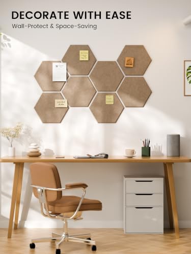 Fluxynara 8-Pack Hexagon Felt Bulletin Board Tiles - Image 6