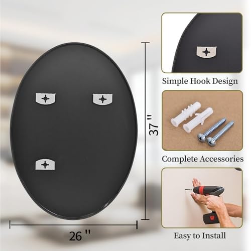 Koonmi Black Oval Bathroom Mirror - Image 6