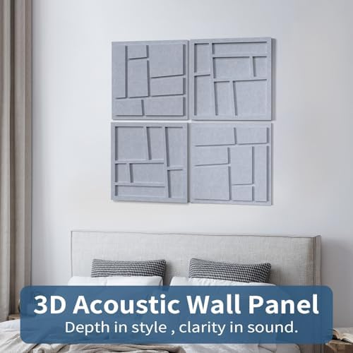 3D Decorative Felt Double-layer Acoustic Panels Grid Pattern - Image 2