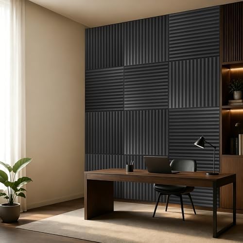 Art3d 6-Pack Acoustic Wood Slat Panel & Ceiling Tile, 2 x 2 ft - Image 3