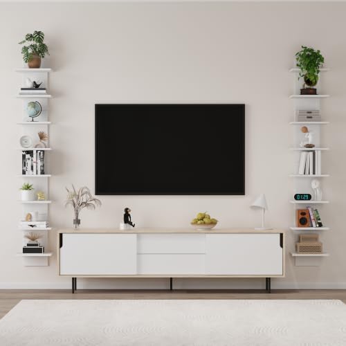 Qupui 8 Tier Wall Shelf Unit, 63 Inch Floating Storage, 9.3 Inch Wide - Image 3