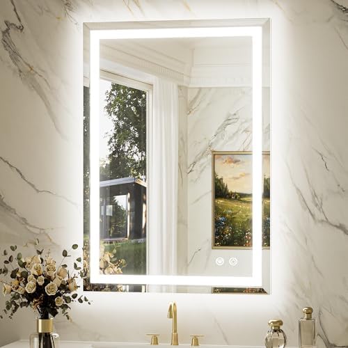 Keonjinn 24x36 in Beveled Lighted Bathroom Mirrors by Keonjinn