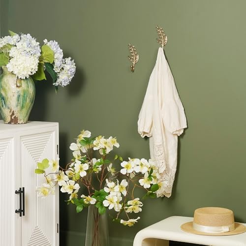 SOFFEE DESIGN 2PCS Golden Bellflower Hooks, Spring Blossom Robe Holders - Image 5