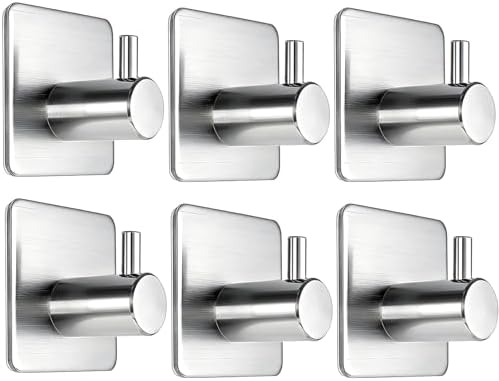 Fotosnow Adhesive Wall Hooks, 15lbs Stainless Steel Heavy Duty No Drill Towel by Fotosnow