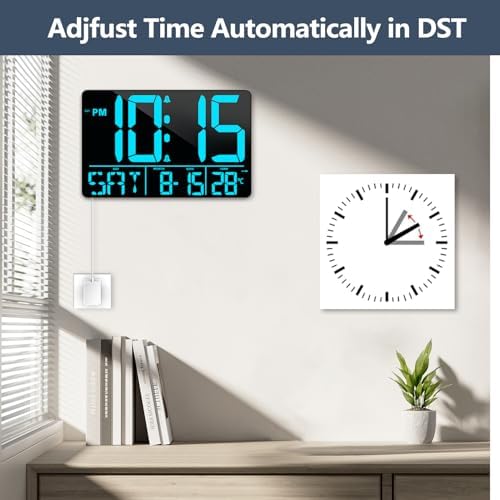 PERSUPER 13" Digital Wall Clock Large Display - Image 5