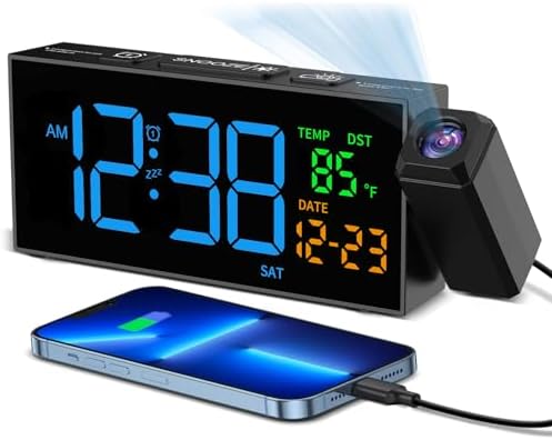 Netzu Projection Clock for Bedroom Ceiling, Digital Clocks by Netzu