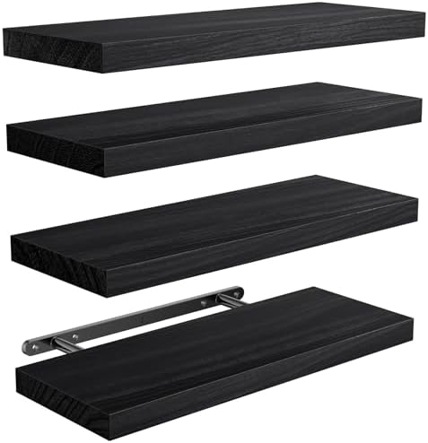 Amada Paulownia Wood Floating Shelves by AMADAHOMEFURNISHING