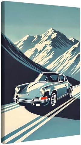 InkFlow Posters Vintage Sports Car Canvas Poster by InkFlowPosters