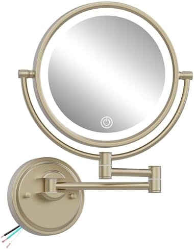 10" Brass Wall Mount Magnifying Mirror by BrassyColux