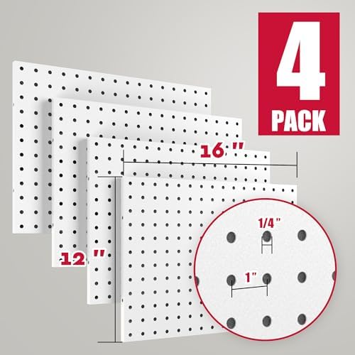 Spampur 4 Pack Peg Board Organizer, Includes Metal PegBoard and Accessories - Image 3