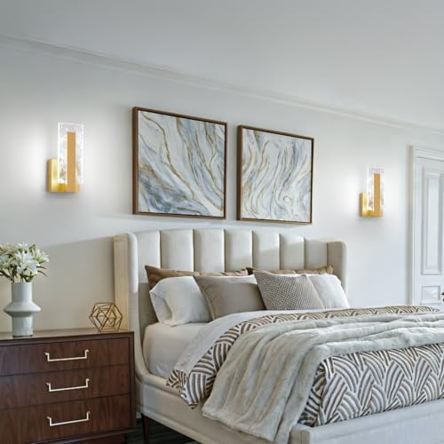 Modern LED Wall Sconces Set of 2, Hardwired Acrylic Wall Light Lighting - Image 6