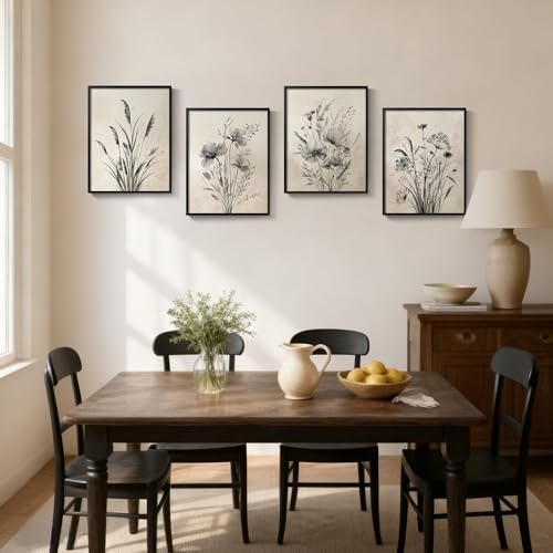 Framed Vintage Floral Botanical Wall Art - Image 3