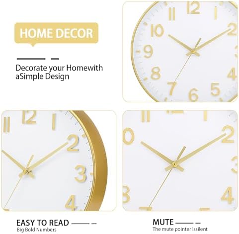 HZDHCLH 8 Inch Wall Clock Battery Operated Silent Non Ticking White Modern - Image 4
