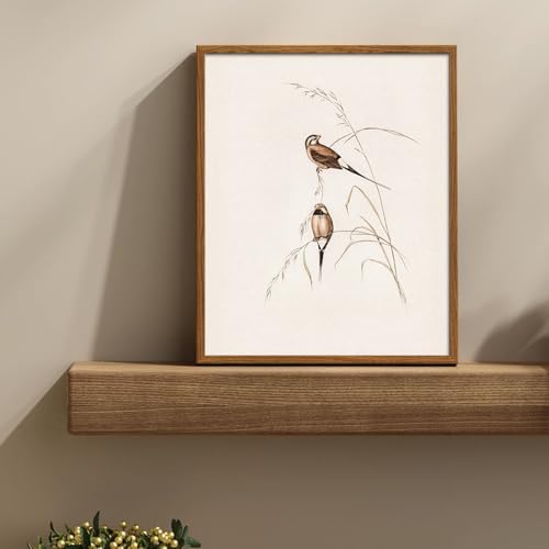 uniro Vintage Bird Wall Art Farmhouse Retro Pictures Canvas Sparrow Birds - Image 2