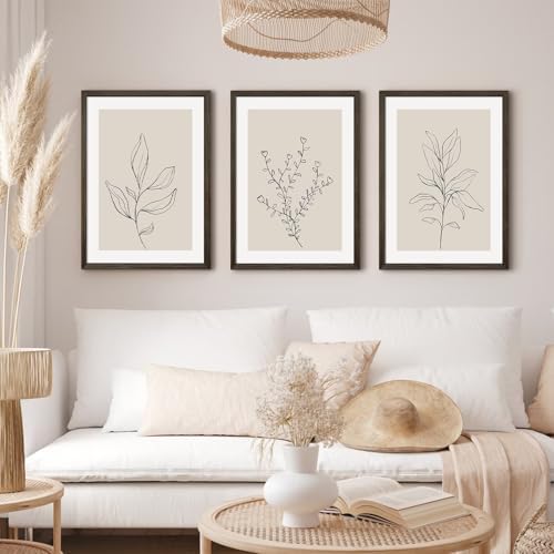 Botanical Wall Art Decor Neutral Wall Decor Boho Beige Canvas Wall Art - Image 5