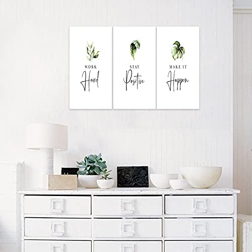 3 Piece Inspirational Wall Art, Quotes Work Stay Make it Canvas Prints - Image 2