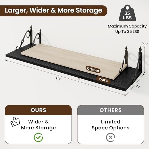 RICHFOCUS 12 Inch Deep Floating Shelves - Image 3