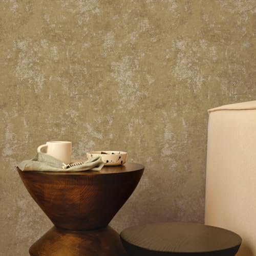 Tempaper Distressed Gold Leaf Metallic Gold Removable Peel and Stick Wallpaper - Image 4