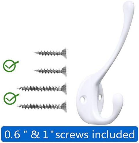 10 Pack Heavy Duty Dual Coat Hooks Wall Mounted - Image 2