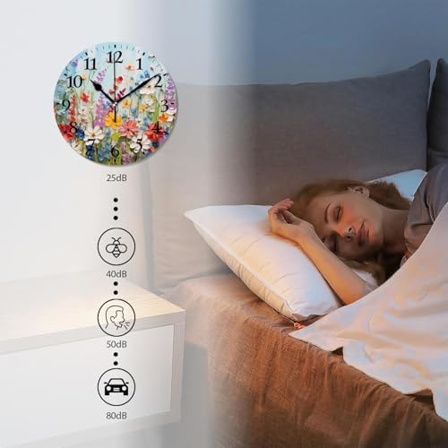 Round Analog Wall Clocks Non-Ticking Silent Clock Battery Operated Clcoks - Image 4