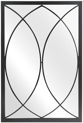 HQiJun Black Rectangle Wall Mirror, Farmhouse Decorative Mirror - Image 5
