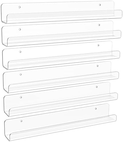 upsimples 6 Pcs 12" Clear Acrylic Shelves, Small Shelf by upsimples