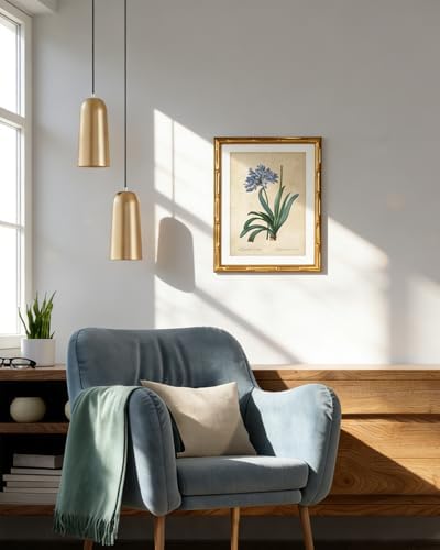 InSimSea Gold Bamboo Framed Wall Art, African Lily Botanical Prints - Image 6