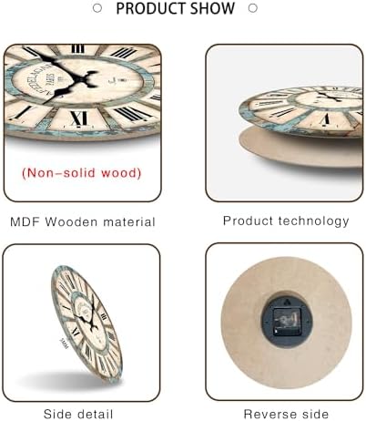 Retro Rustic Wooden Wall Clocks - Image 6