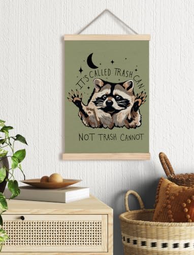 Funny Sage Green Motivational Raccoon Poster Wall Art Framed 12x16in - Image 2