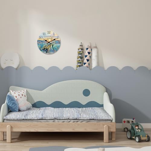 Sea Turtle Inspirational Wall Clock 14 Inch Silent - Image 7