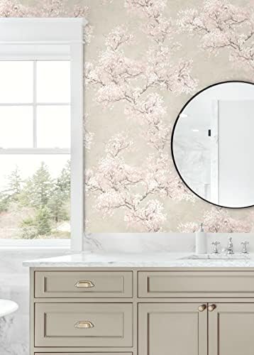 NextWall Cherry Blossom Grove Impressionistic Peel and Stick Wallpaper - Image 3