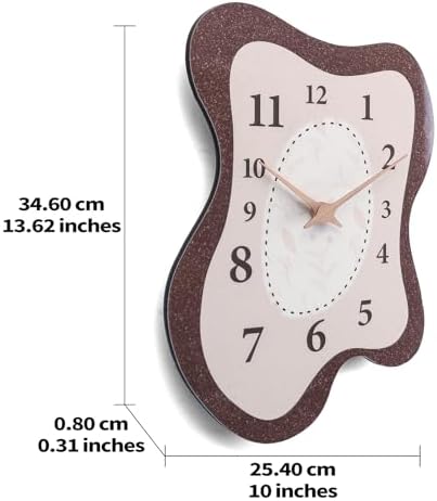 Mid Century Irregular Shape Retro Wall Clock, 14 x 10 Inch - Image 4