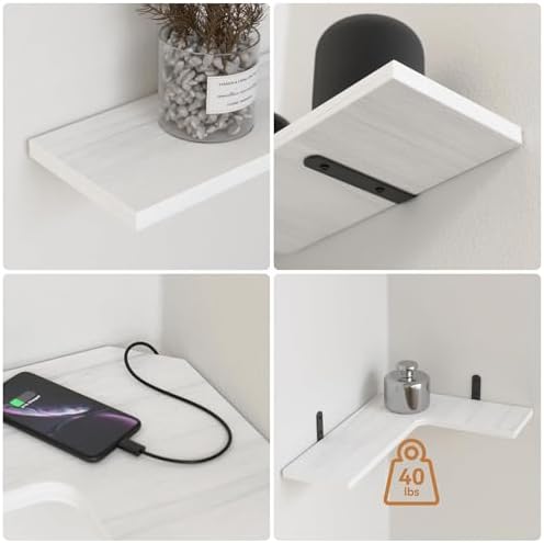 Floating Corner Shelves for Wall, Corner Wall Mounted Shelf for Home Décor - Image 4