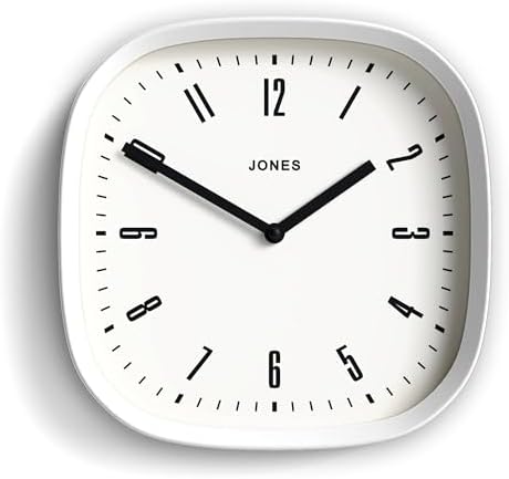 JONES CLOCKS® Marvel wall Clock | Modern Retro Rounded Square Clock | 10" | by JONESCLOCKS