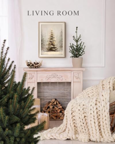 VIYYIEA Minimalist Christmas Tree Framed Canvas Wall Art, 12×16 Inch - Image 2