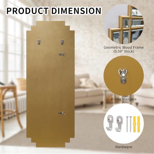 42"x16" Rectangle Beveled Wall Mirror - Image 3