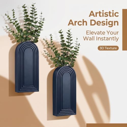 Dnnnii 2 Pack Wooden Wall Vase Set - Image 3