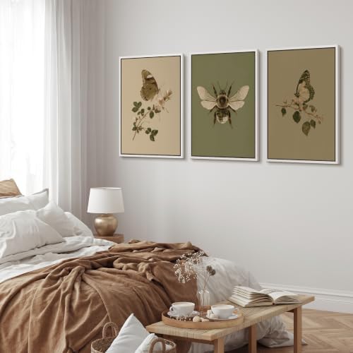 MUDECOR Framed Canvas Print Wall Art Set Butterfly Bee Set - Image 3