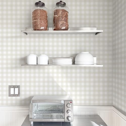 Cohoo Home Plaid Peel and Stick Wallpaper Gingham Checkered 17.3''×591'' - Image 3