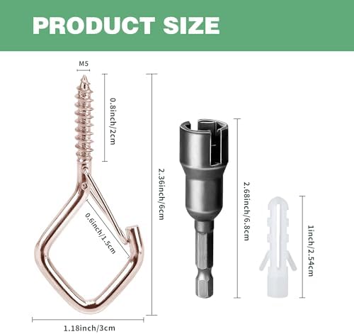 Outdoor Hooks for String Lights & Hanging Screw Hooks - Image 2